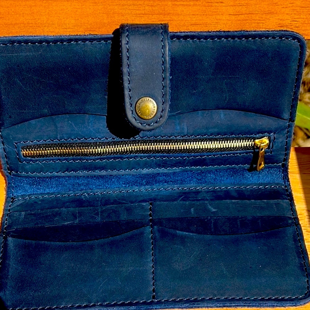Navy Blue Leather Wallet
